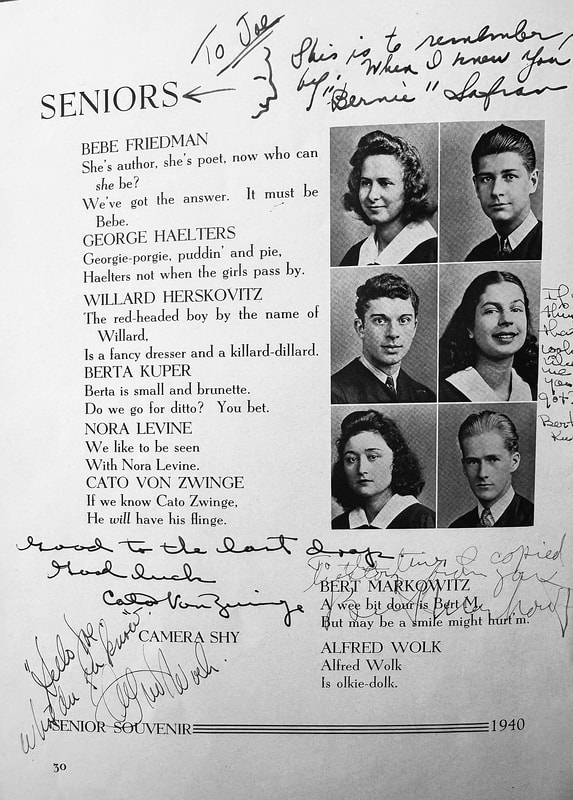 Jan. 1940 Yearbook with sentiments from Safran